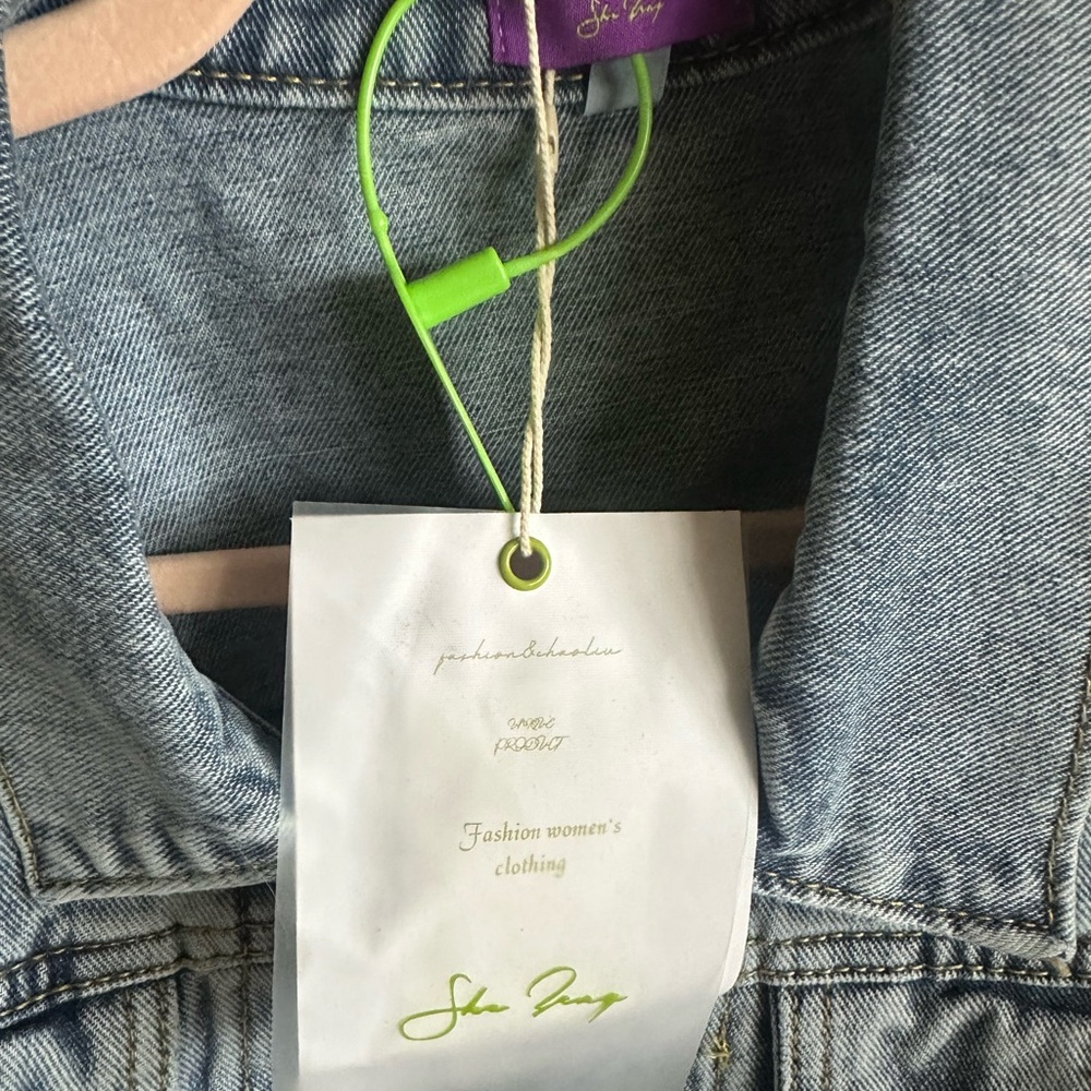 Denim Jacket with Button Closure NWT - image 2